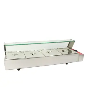 Hot Sale Commercial Stainless Steel Electric Food Warmer Bain Marie Three pans electric bain marie with glass cover