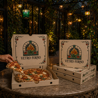 Cajas de Pizza Personalizadas con Materiales Reciclados, Laminación Mate, Recubrimiento UV, Seguras para Contacto Directo con Alimentos, Personalizables, Asépticas, con Relieve