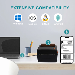 Imprimante d'étiquettes thermiques directes 4x6 100x150 pour l'expédition de colis, la logistique, la chaîne d'approvisionnement - USB <span class=keywords><strong>Bluetooth</strong></span> - Product Image 3