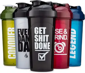 Sinh thái thân thiện sản phẩm 2023 ngoài trời 700ml nhựa Protein Shaker chai nước với trộn bóng