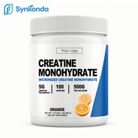 Créatine en poudre pré-entraînement en gros OEM, suppléments énergétiques à marque privée personnalisée, saveur orange, créatine monohydrate