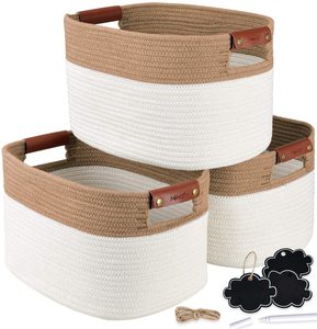 Large Storage Basket Collapsible Storage Basket Hot Selling Large Cotton Rope Storage Basket Baby Clothing Woven Collapsible Laundry Basket