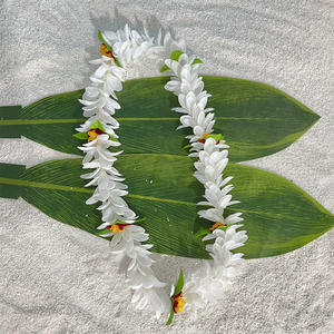 Graduación de seda artificial Flor de jazmín grande con flor de clavel Lei Celebración Guirnalda de guirnalda - Product Image 2