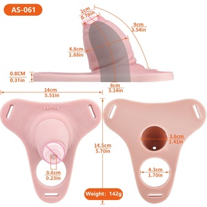 ANOSX Strapon Silicone Chastity Cage FTM Penis Packers Wearable Hollow Realistic <b>Dildo</b> Short Soft Penis Transgender Sissy - Product Image 2