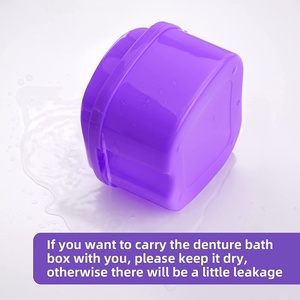 Waterproof Denture Soaking Cup with Strainer Basket Lid Leak-Proof Case for Dental Retainer Cleaning <b>Teeth</b> <b>Whitening</b> Accessories - Product Image 4