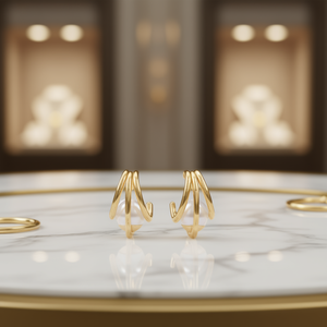 Pendientes Minimalistas Dorados con Perla Sintética Blanca en Bisel, Chapados en Oro de 18K, Unisex, para Uso Diario - Product Image 2