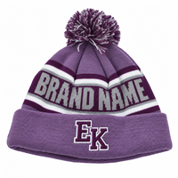 Bonnets d'hiver personnalisés pour femmes, chauds, avec pompon, vente en gros, 100% acrylique, jacquard, logo de marque brodé, design tricoté