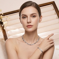 Ensemble de bijoux en acier inoxydable couleur argent Novirassine, collier et bracelet en chaîne serpent torsadée à chevrons pour femmes et hommes