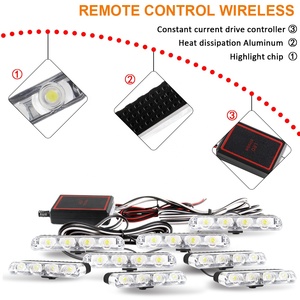 12v <span class=keywords><strong>Voiture</strong></span> <span class=keywords><strong>Avant</strong></span> Capot Balise Décoration Lampe 8X4LED Camion Grille Clignotant Avertissement Led Lumière Pour Ford Ranger <span class=keywords><strong>Avant</strong></span> Grill - Product Image 4