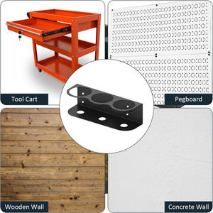 Wall <b>Mounted</b> <b>Spray</b> Bottle Holder Heavy Duty Metal Storage Rack Powder Coated For Garage Work Area Organizer - Product Image 3
