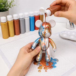 <span class=keywords><strong>Peinture</strong></span> <span class=keywords><strong>acrylique</strong></span> fluide non toxique prête à verser 60 ml, mini <span class=keywords><strong>peinture</strong></span> à couler haute brillance pour toile, bois, bricolage pour enfants et débutants en art - Product Image 4