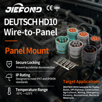 Connecteur de prise en nylon Jiefond HD10 pour automobile 12V IP67, cuivre étamé, mâle-femelle, fil-à-panneau