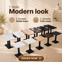Table de salle à manger commerciale en bois massif pour 4 à 6 personnes, design moderne et contemporain, carrée ou ronde, avec chaises