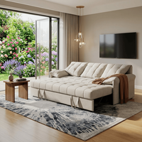 Modernes Ausziehbares Schlafsofa Gepolstertes Ecksofa Luxuriöses Stoffbezogenes Sofa-Bett für Kleine Wohnungen und Villen