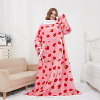 Couverture TV surdimensionnée Sherpa épaisse coréenne confortable motif d'impression à manches longues couverture portable personnalisée pour homme adulte femme usine