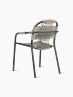 Ensemble de salle à manger d'extérieur de style moderne avec plateau en teck, chaise et table en aluminium empilables et résistantes à l'eau - Avocado DH-X1351
