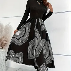 European American Women'S Summer Elegant Casual High Waisted Thin A Line Printed Floral Maxi Long Hem Slim Skirt