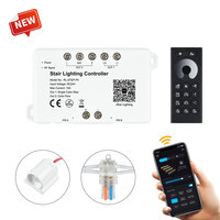 Contrôleur d'éclairage d'escalier professionnel pour application, 2 fils, PLC DC24V, 16/20 marches, capteur de mouvement sur ligne principale pour bandes LED d'éclairage d'escalier