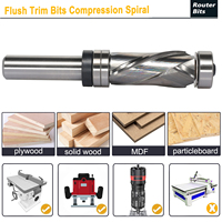 Fraise à rainurer ultra-performante à compression supérieure et inférieure, motif en spirale, gabarit pour le travail du bois, diamètre 3/4 pouces
