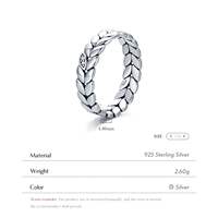 925 argent Sterling Simple empilable blé bagues pour femmes chanceux feuilles Original bijoux fins mode fête anneau