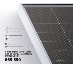 Module Solaire Monocristallin Bifacial à Double Verre Haute Efficacité Type N JA 580W 585W 590W JAM72D40 Panneaux Solaires Rotterdam - Product Image 4
