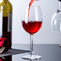 Vente en gros Dian Tong Haute Qualité Restaurant Longue Tige Gobelet Verre Mariage Verres À Vin Rouge Ensemble 6 Logo Personnalisé Or Jante 65-230ml