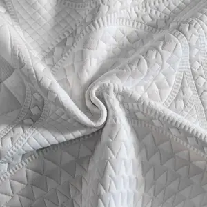 Single Jacquard 100 Polyester Tricot Knitting Quilted Woven Mattress Fabric