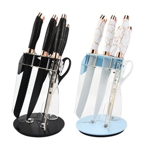Premium 7pcs Kitchen <b>Knife</b> <b>Set</b> Stainless Steel Chef <b>Knives</b> Kitchen Accessories Scissors Ultra <b>Sharp</b> Kitchen <b>Knife</b> with Block - Product Image 2