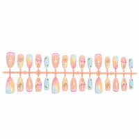 Fournitures en gros pour ongles : Faux ongles à presser en acrylique épais, faits main, de haute qualité, de luxe, avec motifs fleur 3D et coquillage marin, courts, forme carrée