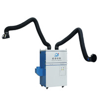 Extracteur de fumée de soudage mobile à double bras avec filtre HEPA, machine portable d'extraction des fumées de soudage pour atelier de soudage