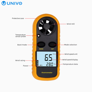 Cầm tay mini kỹ thuật số máy đo gió tốc độ gió và nhiệt độ mét 0-30 mét/giây ± 1% ABS - Product Image 5
