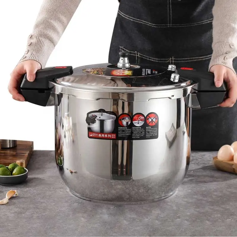 Customize large liter pressure soup pot 304 stainless steel large 10L 12L 14L 20L 25L commercial pressure cooker pot