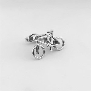 Proveedor de Mancuernillas Personalizadas, Mancuernillas de Plata con Forma de <span class=keywords><strong>Bicicleta</strong></span>, Diseño Creativo para Amantes del Ciclismo, Regalo para Hombre - Product Image 2