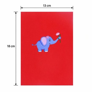 Tarjeta de felicitación 3D con diseño de elefante, tarjeta de cumpleaños hecha a mano, tarjeta de invitación personalizada para baby shower, festival, regalo para niños - Product Image 4