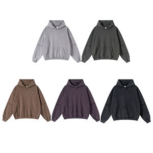 2025 Otoño American Heavyweight Vintage Distressed Snow-Wash Fleece Hoodie - Product Image 3