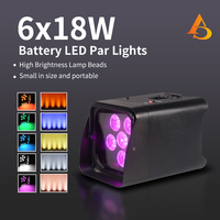 Lampu Par Panggung AICPOSE Mixture 6x18w LED Baterai Uplights Rgbwa UV 6in1 Nirkabel Dmx