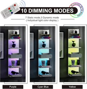 Giá tốt nhất 5 Tier tường bằng gỗ kệ với RGB ánh sáng - Product Image 2