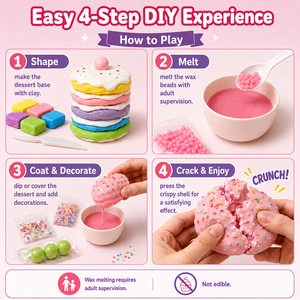Kit de Bricolage pour Coques Croustillantes de Desserts, Revêtement en Cire, Jouet Anti-Stress à Remontée Lente, Ensemble Créatif à Presser pour Enfants 8+, Cadeau Personnalisé OEM - Product Image 4