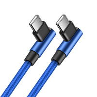 Kabel Data pengisi daya cepat, kabel Data USB C siku 3A PD 60W, kabel pengisian daya Cepat Tipe C ke kabel Data Tipe C untuk ponsel Android