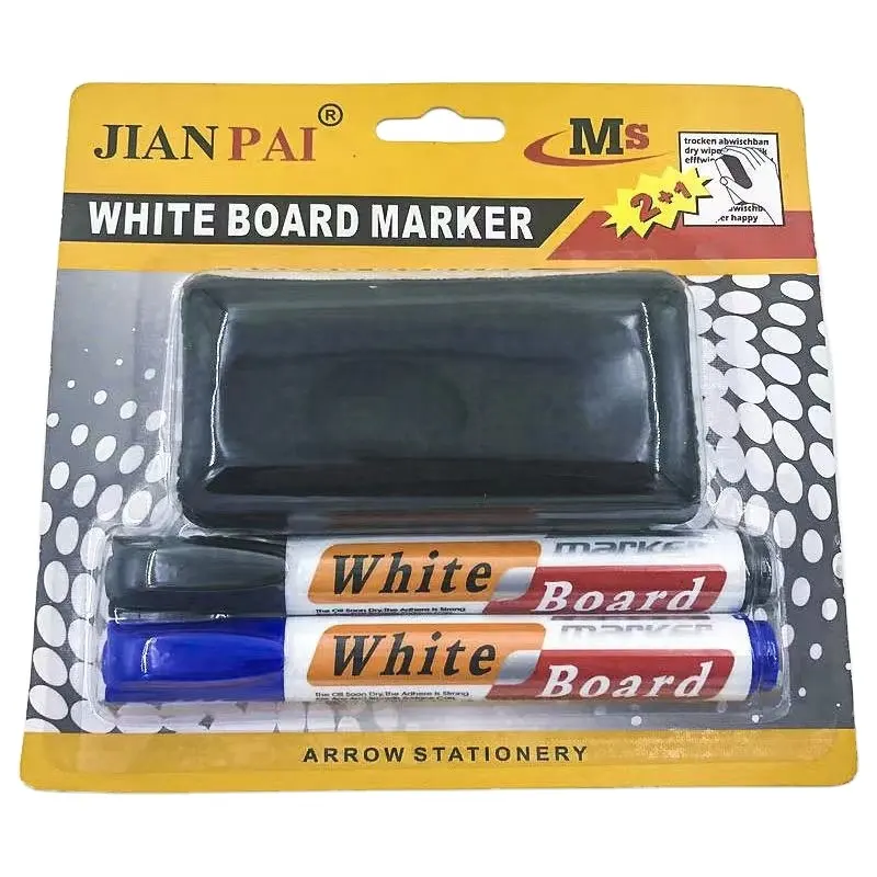 Caneta marcador de quadro branco, escola ou escritório, estilo clássico, multicolor, com ímã e apagador