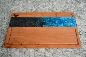 Bandejas de servir artísticas de resina con forma personalizada con asas de metal para restaurantes, usos, precios al por mayor - Product Image 3