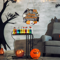 Décoration murale plate en bois MM pour Halloween, idéale pour les fêtes effrayantes, maisons hantées et célébrations de vacances – Vente en gros usine