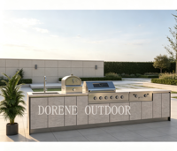 Unités de cuisine modulaires d'extérieur haute performance pour les activités de grillades en plein air, idéales pour les terrasses de toits, les terrasses de resorts et les espaces de loisirs.