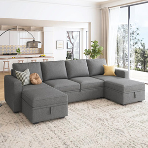 European Popular Dark Gray Convertible Living Room <strong>Sofa</strong> Folding <strong>Sofa</strong> <strong>Bed</strong> Soft Velvet Up-holstered <strong>Sleeper</strong> Couch <strong>with</strong> Storage - Product Image 4