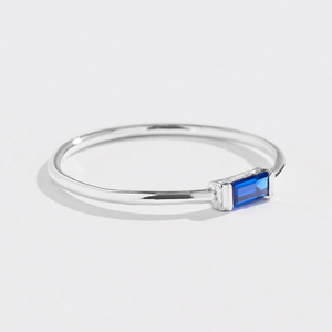 Anillo de Oro Amarillo de 14K con Gema Azul, Chapado en Oro Rosa, Estilo Minimalista, Anillo de Boda para Mujer, Superventas - Product Image 3