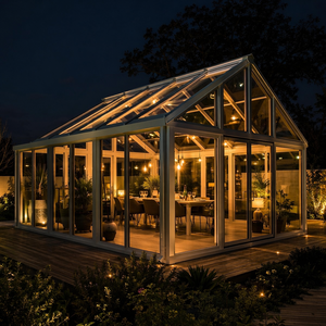 Véranda à double vitrage, serre autoportante en aluminium, maison en verre isolée, jardin d'hiver extérieur toute l'année, <span class=keywords><strong>solarium</strong></span> sur mesure - Product Image 5