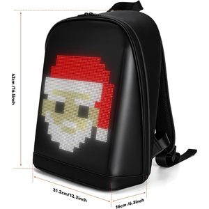 Tesinll LED <b>Backpack</b> <b>Laptop</b> Compartment Waterproof Nylon Unisex Shoulder Bag 15.6 Inch - Product Image 4