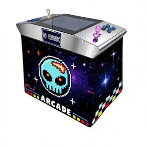 Machine <span class=keywords><strong>de</strong></span> jeu d'arcade interactive Shuangqu à monnayeur <span class=keywords><strong>pour</strong></span> 2 joueurs, 60-en-1, <span class=keywords><strong>table</strong></span> cocktail pliable, lumières colorées, face à face - Product Image 4