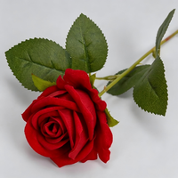 LUYI Flores Artificiales de Rosa Pequeña Hechas a Mano de Terciopelo Multicolor Realistas de Alta Calidad, 50 cm, Tacto Real, Clásicas para Bodas y Hogar