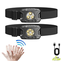Lámparas Frontales Súper Brillantes con Sensor de Inducción y Ligeras para Correr de Noche, Recargables por USB, Lámparas LED para Camping